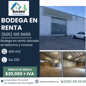 Bodega en Renta Reforma y Novena