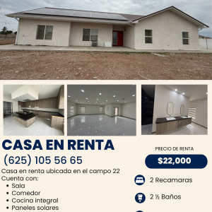 Casa en Renta Campo 22 (RENTADA)