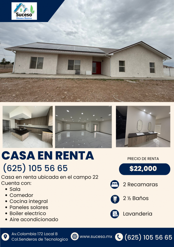 Casa en Renta Campo 22 (RENTADA)