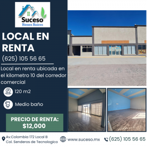 Local En Renta km 10 del Corredor Comercial