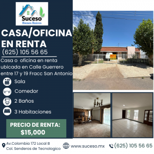 Casa/Oficina en Renta (RENTADA)