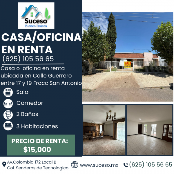 Casa/Oficina en Renta (RENTADA)