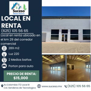 Local en Renta km 29 Corredor Comercial