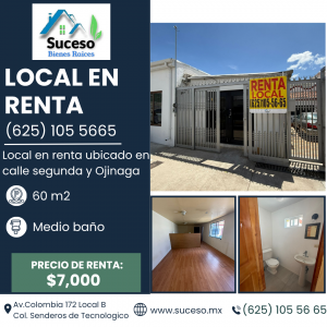 Local en Renta calle segunda y Ojinaga
