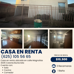 Casa en Renta en calle Magnolias 3035 Colonia Burócrata