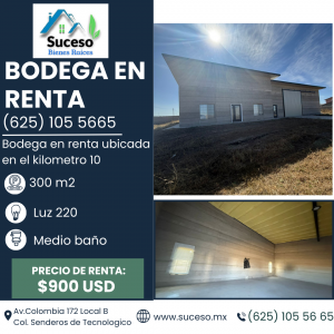 Bodega en Renta en el km 10