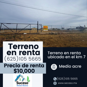 Terreno en Renta en el km 7