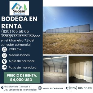 Bodega en Renta en el km 7.8 de Corredor Comercial