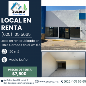 Local en Renta en Plaza Campos en el km 6.5
