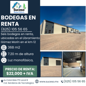 Bodegas en Renta en Libramiento Gómez Morín en el km12