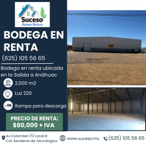Bodega en Renta en Salida a Anáhuac