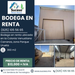 Bodega en Renta C. Venustiano Carranza